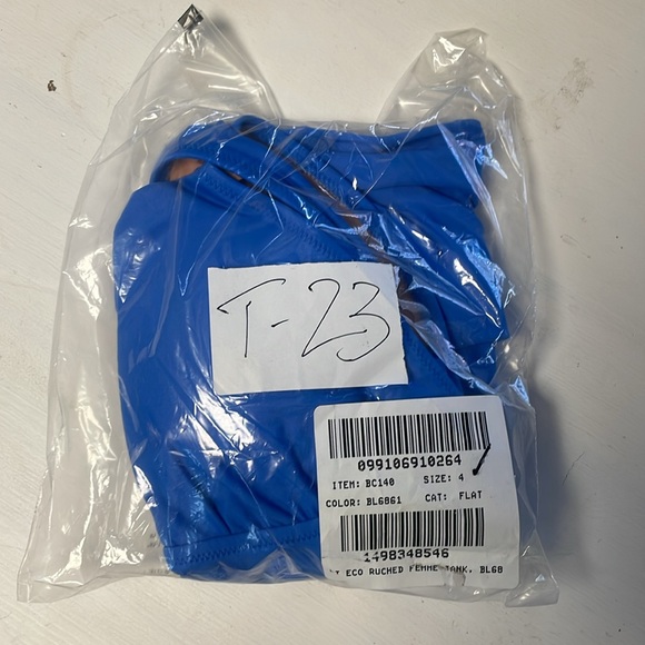 JCrew Long-torso ruched V-neck one-piece Item BC140 Size 4 Light Blue - Picture 4 of 4